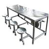 STAINLESS STEEL 8 STOOL DINING TABLE