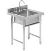 COMMERCIAL STAINLESS STEEL SINGLE SINK UNIT