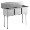 COMMERCIAL STAINLESS STEEL TRIPLE SINK UNIT
