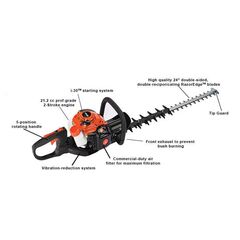 KISTON HEDGE TRIMMER, 2 STROKE, 24 INCH