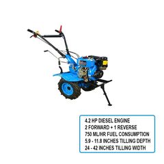GEAR DRIVEN DIESEL POWER CULTIVATOR, 4.2 HP