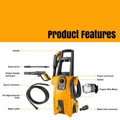 ELECTRIC HIGH PRESSURE WASHER, 1800W