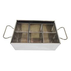 STAINLESS STEEL 6 BOWL MASALA PETI, 500 GM