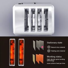 STAINLESS STEEL 4-BREAD POP UP TOASTER