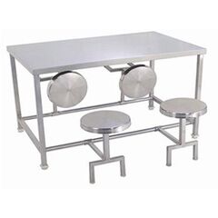 STAINLESS STEEL 4 STOOL DINING TABLE