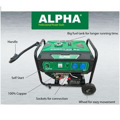 ALPHA 7KVA A9500 PORTABLE COMPACT PETROL GENERATOR