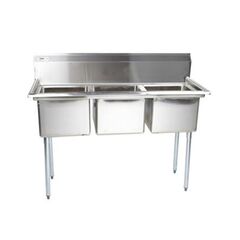 COMMERCIAL STAINLESS STEEL TRIPLE SINK UNIT