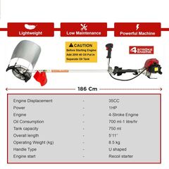 NEPTUNE BC-360 HEAVY DUTY SIDE PACK BRUSH CUTTER 4 STROKE