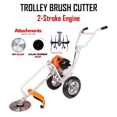 NEPTUNE BC-520W HEAVY DUTY WHEEL TYPE BRUSH CUTTER 2 STROKE WITH ROUND TILLER