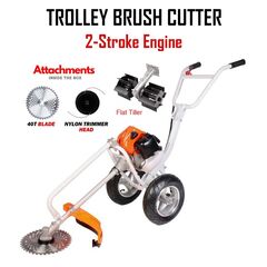 NEPTUNE BC-520W HEAVY DUTY WHEEL TYPE BRUSH CUTTER 2 STROKE WITH FLAT TILLER