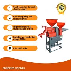 HEAVY DUTY COMBINED RICE MILL WITH PULVERIZER MACHINE WITHOUT MOTOR