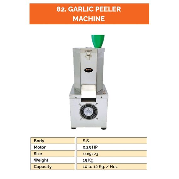 DRY GARLIC PILLER WITH 0.25 HP MOTOR