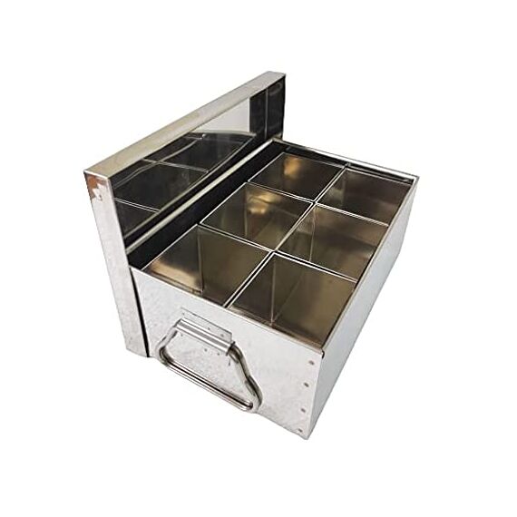 STAINLESS STEEL 6 BOWL MASALA PETI, 500 GM