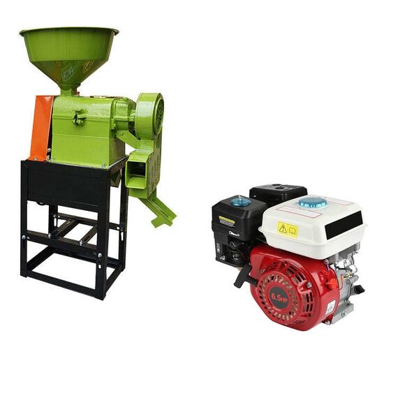 AUTOMATIC RICE MILL WITH 6.5 HP PETROL ENGINE, 250 KG/HR