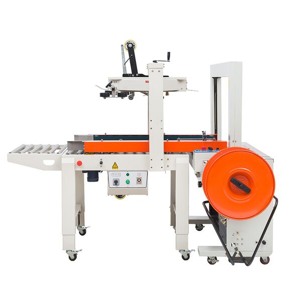 CARTON SEALER WITH STRAPPING MACHINE CARTON SEALER WITH STRAPPING MACHINE