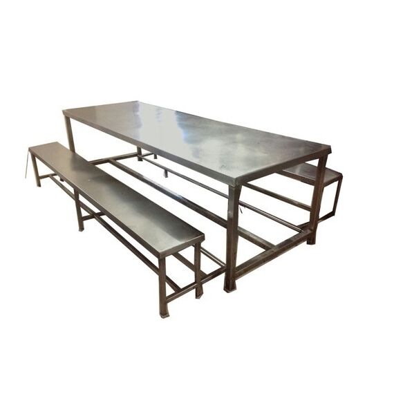 STAINLESS STEEL DINING TABLE (12X2) (16X1)
