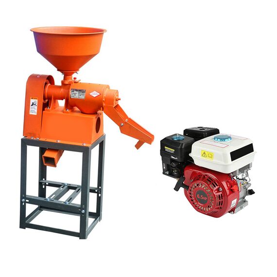 HEAVY DUTY RICE MILL MACHINE WITH 6.5 HP PETROL ENGINE, 150 KG/HR