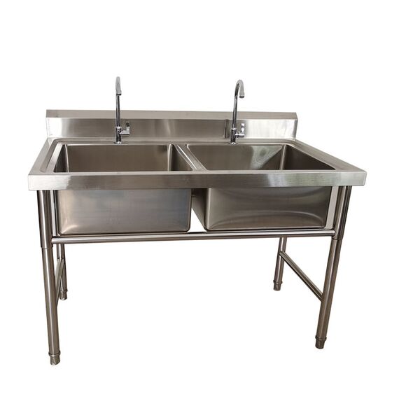 COMMERCIAL TWO SINK UNIT STAINLESS STEEL COMMERCIAL TWO SINK UNIT STAINLESS STEEL