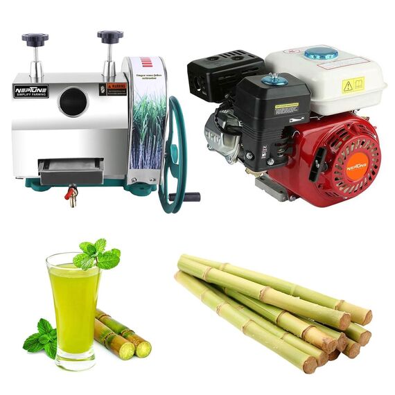 NEPTUNE AUTOMATIC HEAVY DUTY SUGARCANE JUICER MACHINE WITH PETROL ENGINE 7HP