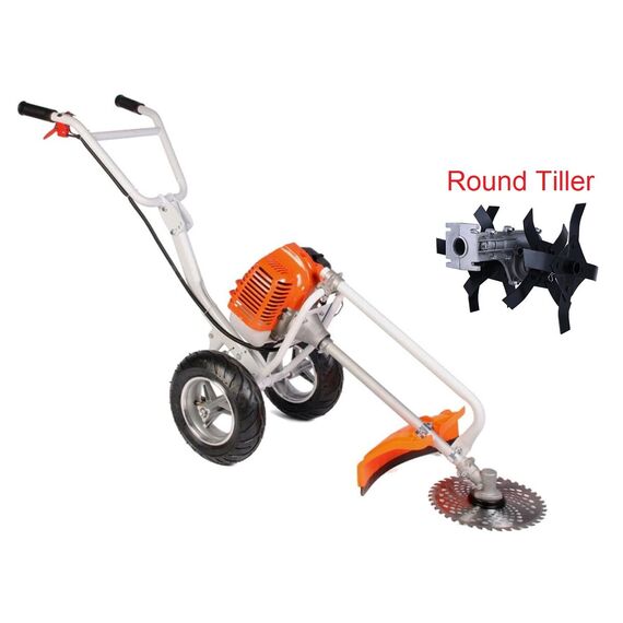 NEPTUNE BC-520W HEAVY DUTY WHEEL TYPE BRUSH CUTTER 2 STROKE WITH ROUND TILLER