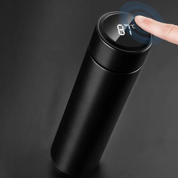 STAINLESS STEEL SPORTS WATER BOTTLE WITH LED TEMPERATURE DISPLAY