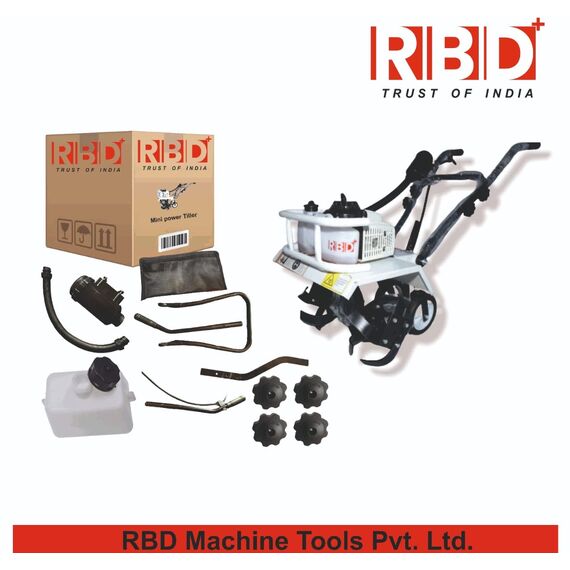 RBD HEAVY DUTY POWER TILLER, CULTIVATOR, ROTARY, WEEDER WITH 2 STROKE 3 HP ENGINE FOR AGRICULTURE & GARDEN USE