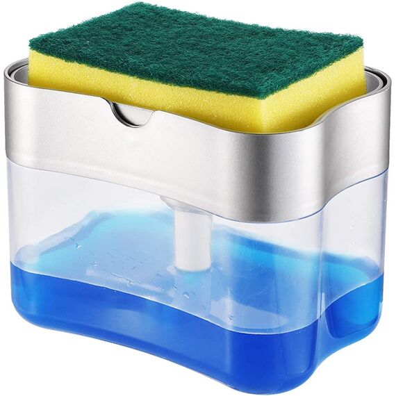 2 IN 1 SOAP PUMP PLASTIC DISPENSER FOR DISHWASHER LIQUID HOLDER
