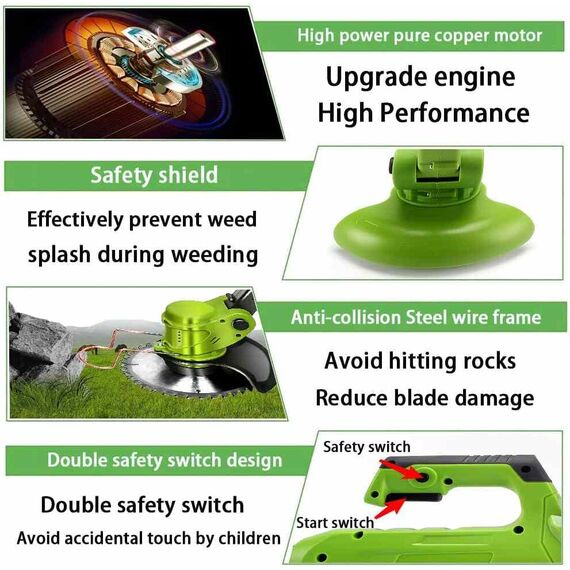 BATTERY OPERATED FLEXIBLE GRASS CUTTER 24W DOUBLE BATTERY