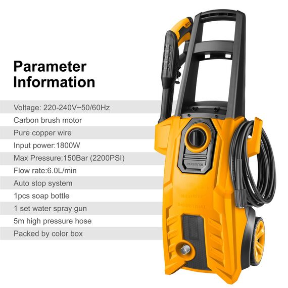 ELECTRIC HIGH PRESSURE WASHER, 1800W