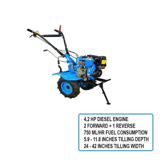 GEAR DRIVEN DIESEL POWER CULTIVATOR, 4.2 HP