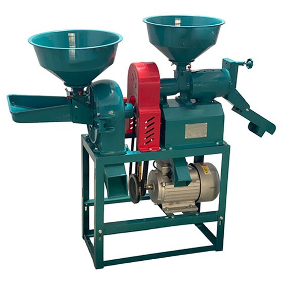 MINI RICE MILL WITH PULVERIZER MACHINE, 3 HP CROMPTON MOTOR