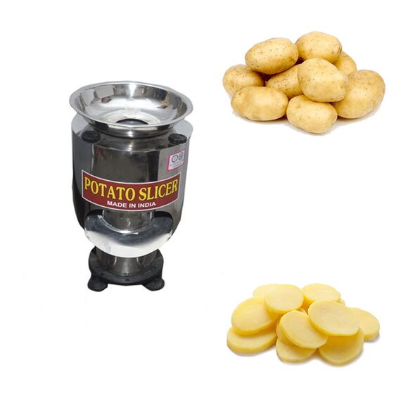 SEMI-AUTOMATIC STAINLESS STEEL POTATO CHIPS MACHINE, 0.5HP SEMI-AUTOMATIC STAINLESS STEEL POTATO CHIPS MACHINE, 0.5HP