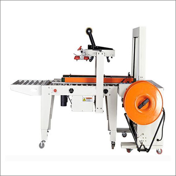 AUTOMATIC CARTON SEALING AND STRAPPING MACHINE