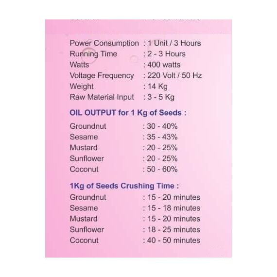 OIL PRESS MACHINE 400W