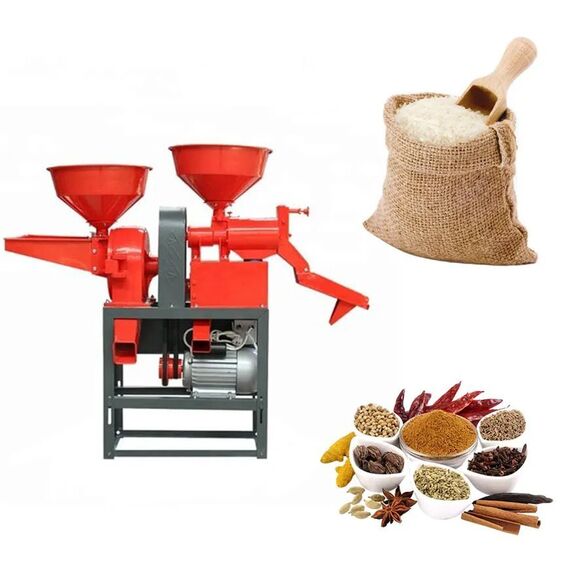 MINI RICE MILL WITH PULVERIZER MACHINE, 3 HP CROMPTON MOTOR