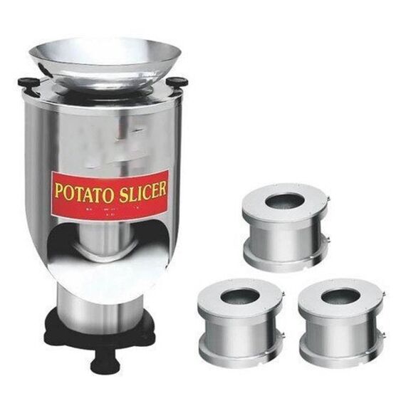 SEMI-AUTOMATIC STAINLESS STEEL POTATO CHIPS MACHINE, 0.5HP SEMI-AUTOMATIC STAINLESS STEEL POTATO CHIPS MACHINE, 0.5HP