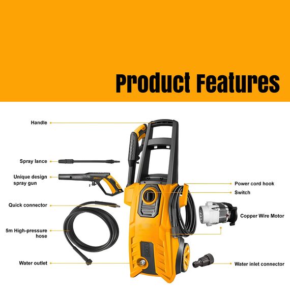 ELECTRIC HIGH PRESSURE WASHER, 1800W