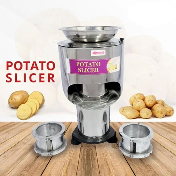 SEMI-AUTOMATIC STAINLESS STEEL POTATO CHIPS MACHINE, 0.5HP SEMI-AUTOMATIC STAINLESS STEEL POTATO CHIPS MACHINE, 0.5HP