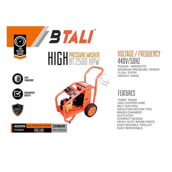 BTALI 2500 HPW 230 BAR HIGH PRESSURE WASHER BTALI 2500 HPW 230 BAR HIGH PRESSURE WASHER