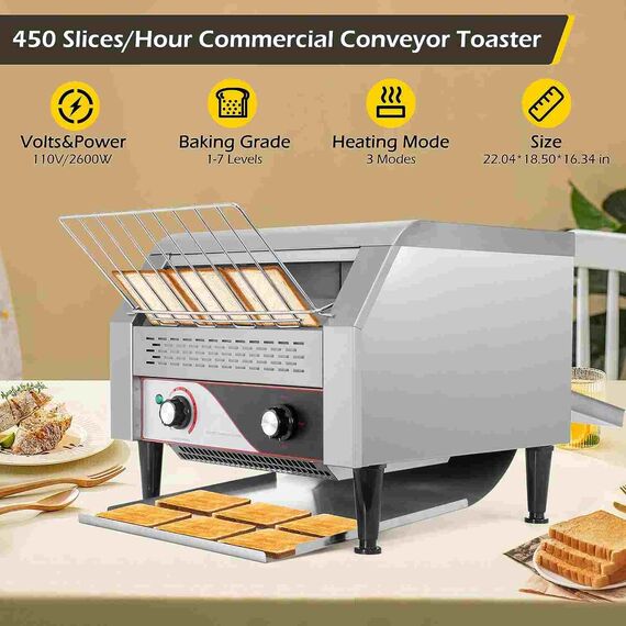 STAINLESS STEEL 150-BREAD CONVEYOR TOASTER