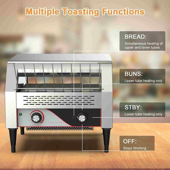 STAINLESS STEEL 150-BREAD CONVEYOR TOASTER