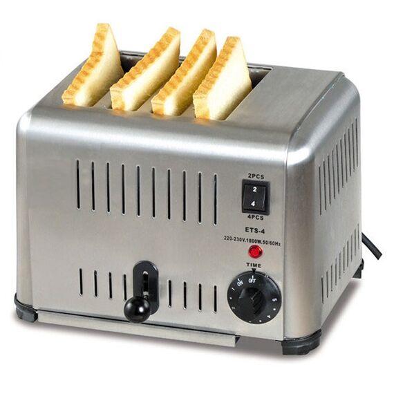 STAINLESS STEEL 4-BREAD POP UP TOASTER