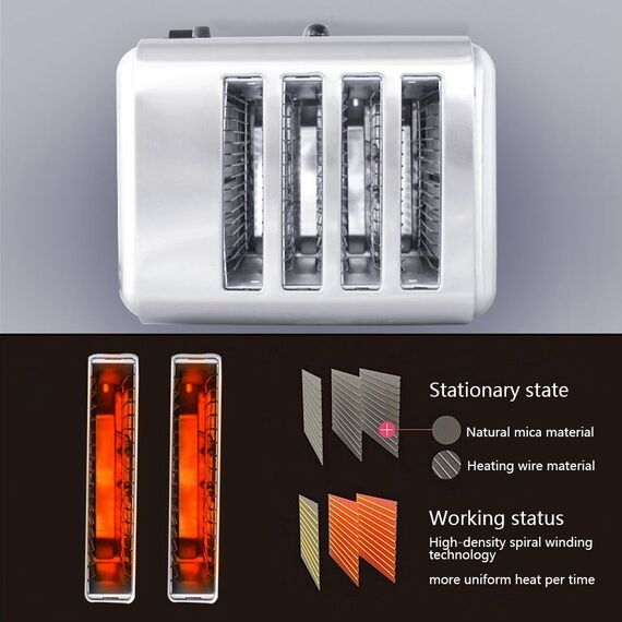 STAINLESS STEEL 4-BREAD POP UP TOASTER