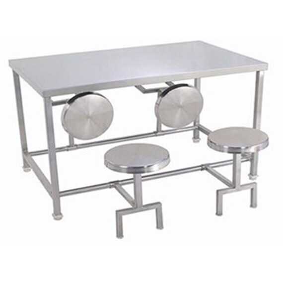 STAINLESS STEEL 4 STOOL DINING TABLE