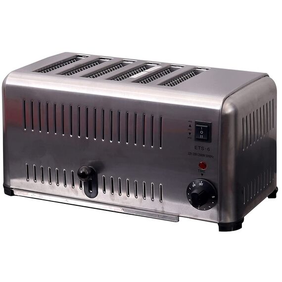 STAINLESS STEEL 6-BREAD POP UP TOASTER