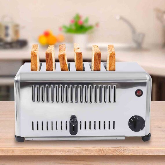 STAINLESS STEEL 6-BREAD POP UP TOASTER