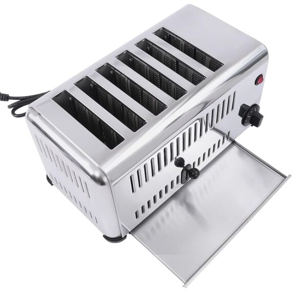 STAINLESS STEEL 6-BREAD POP UP TOASTER