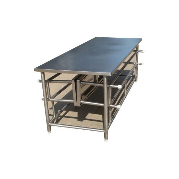 STAINLESS STEEL DINING TABLE (12X2) (16X1)