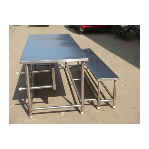 STAINLESS STEEL DINING TABLE (12X2) (16X1)