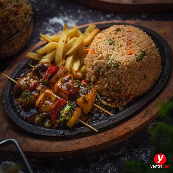 WOOD & CAST IRON OVEL SIZZLER PLATE, 15 X 8 INCH (PACK OF 2)